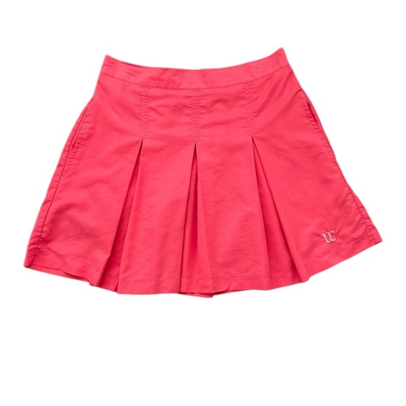 Vintage Tennis Pleated Skirt Pink Wilson Athletic Skirt Size Large - Picture 1 of 8